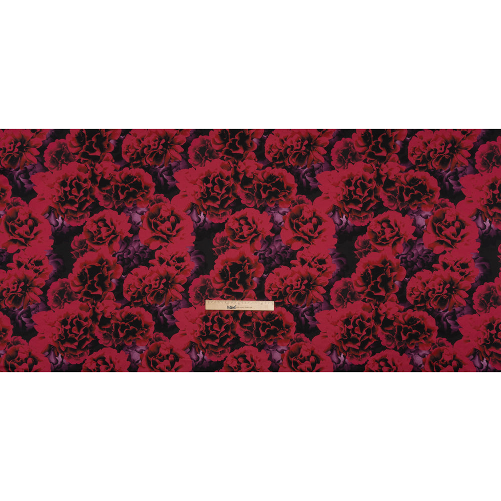 Silk Charmeuse 19mm - Red and Purple Roses - Full