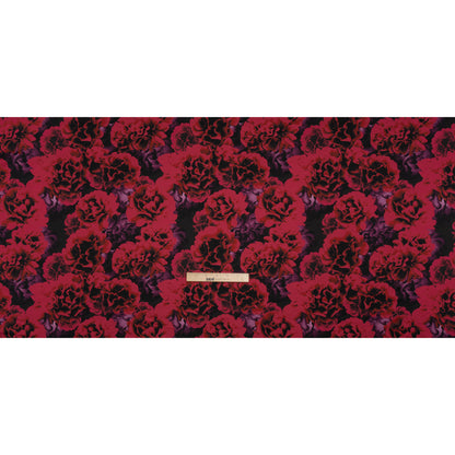 Silk Charmeuse 19mm - Red and Purple Roses