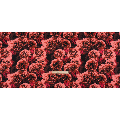 Silk Charmeuse 19mm - Rust and Coral Pink Roses
