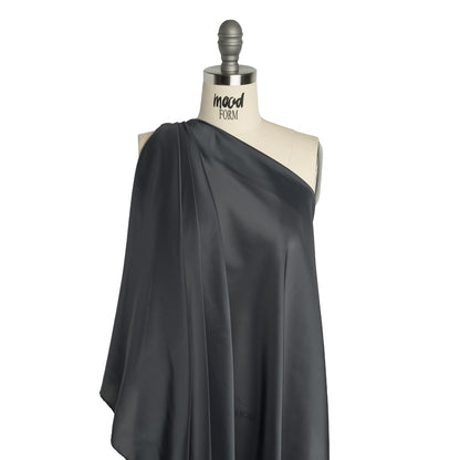 Stretch Polyester Twill Lining - Charcoal - Josephine Collection