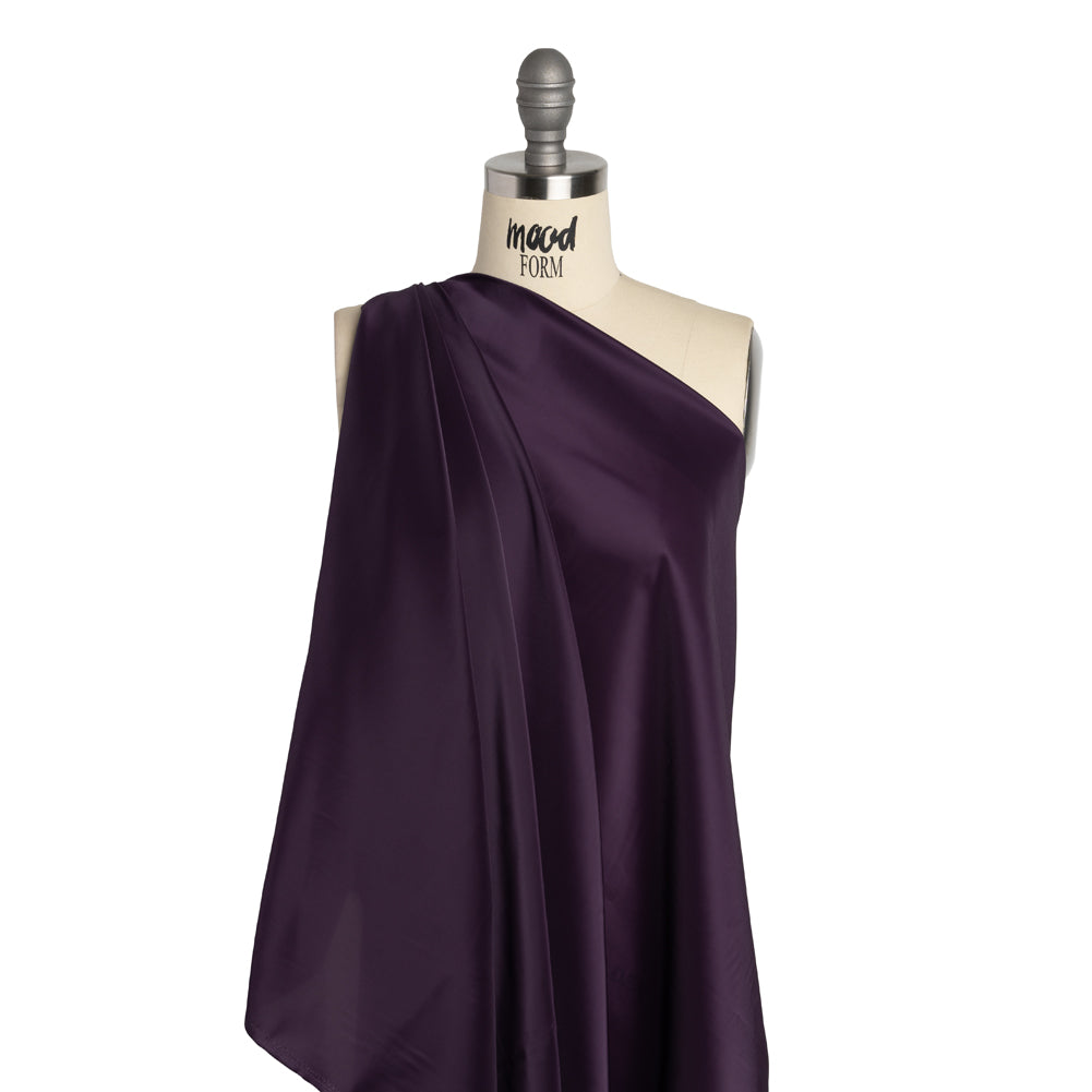 Stretch Polyester Twill Lining - Eggplant - Josephine Collection
