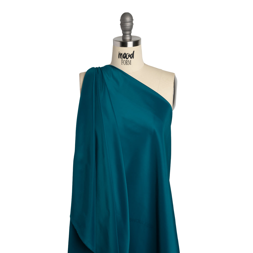 Stretch Polyester Twill Lining - Teal - Josephine Collection