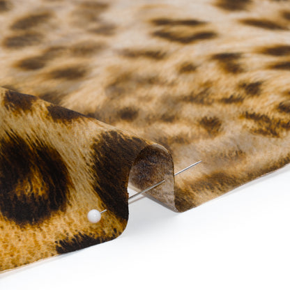 Silk Charmeuse Print - Beige and Black Leopard Fur - Made in Italy