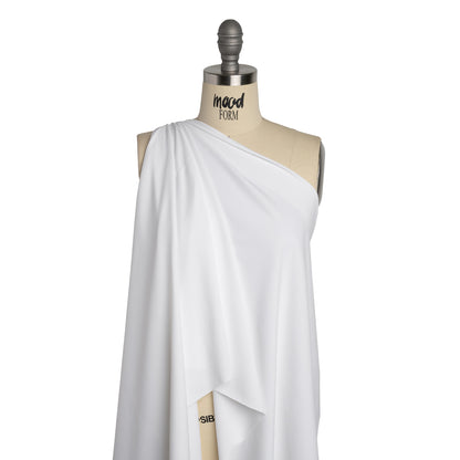 100% Recycled Stretch Nylon Swimwear Tricot, UV Protective - White - Mykonos Collection