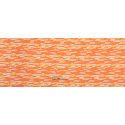 Stretch Nylon Crepe Print - Mango Orange and Peach Pink Abstract - Deadstock