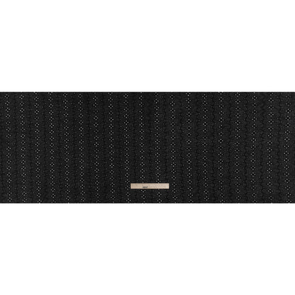 Embroidered Eyelet Cotton Voile - Black Floral Zig Zags and Stripes - Naomi Collection