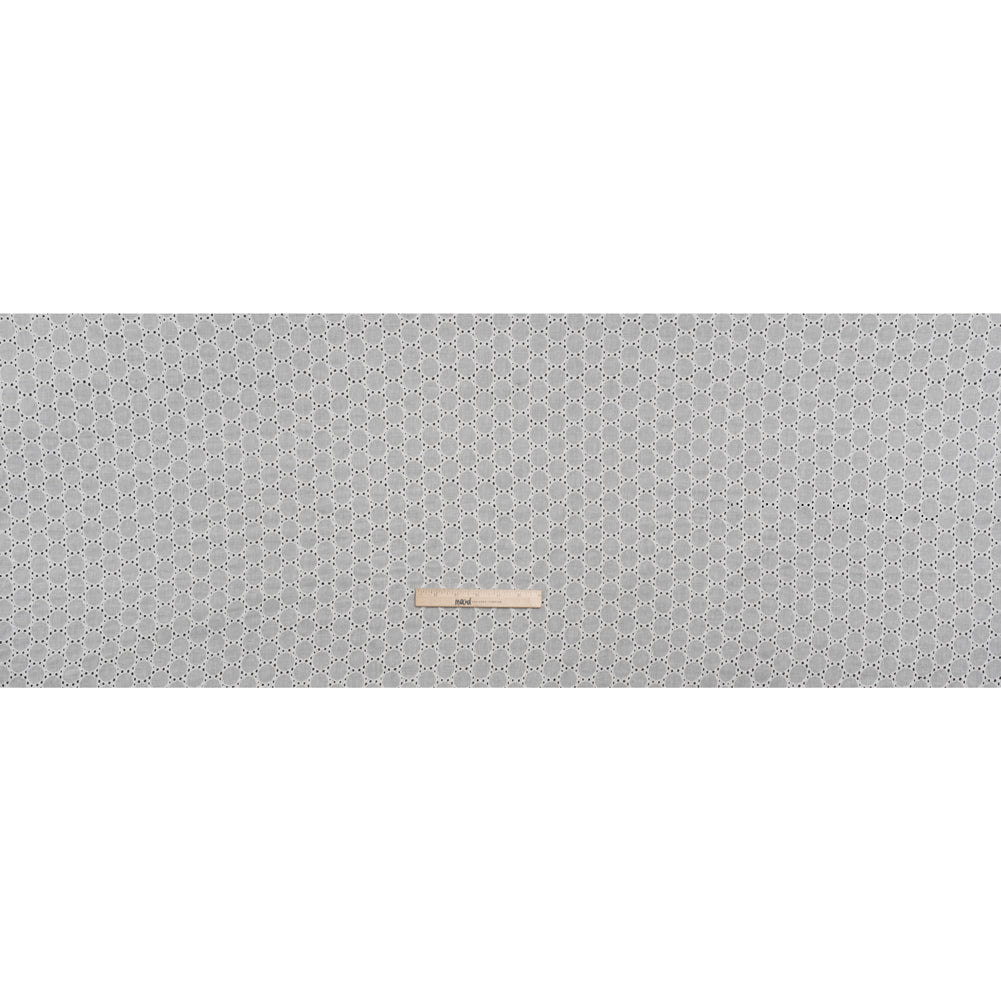 Embroidered Eyelet Cotton Voile - White Circles of Circles - Naomi Collection