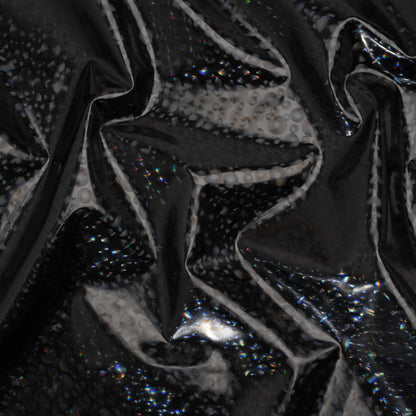3D Holographic Vinyl - Black Bubble Dots - Lynn Collection