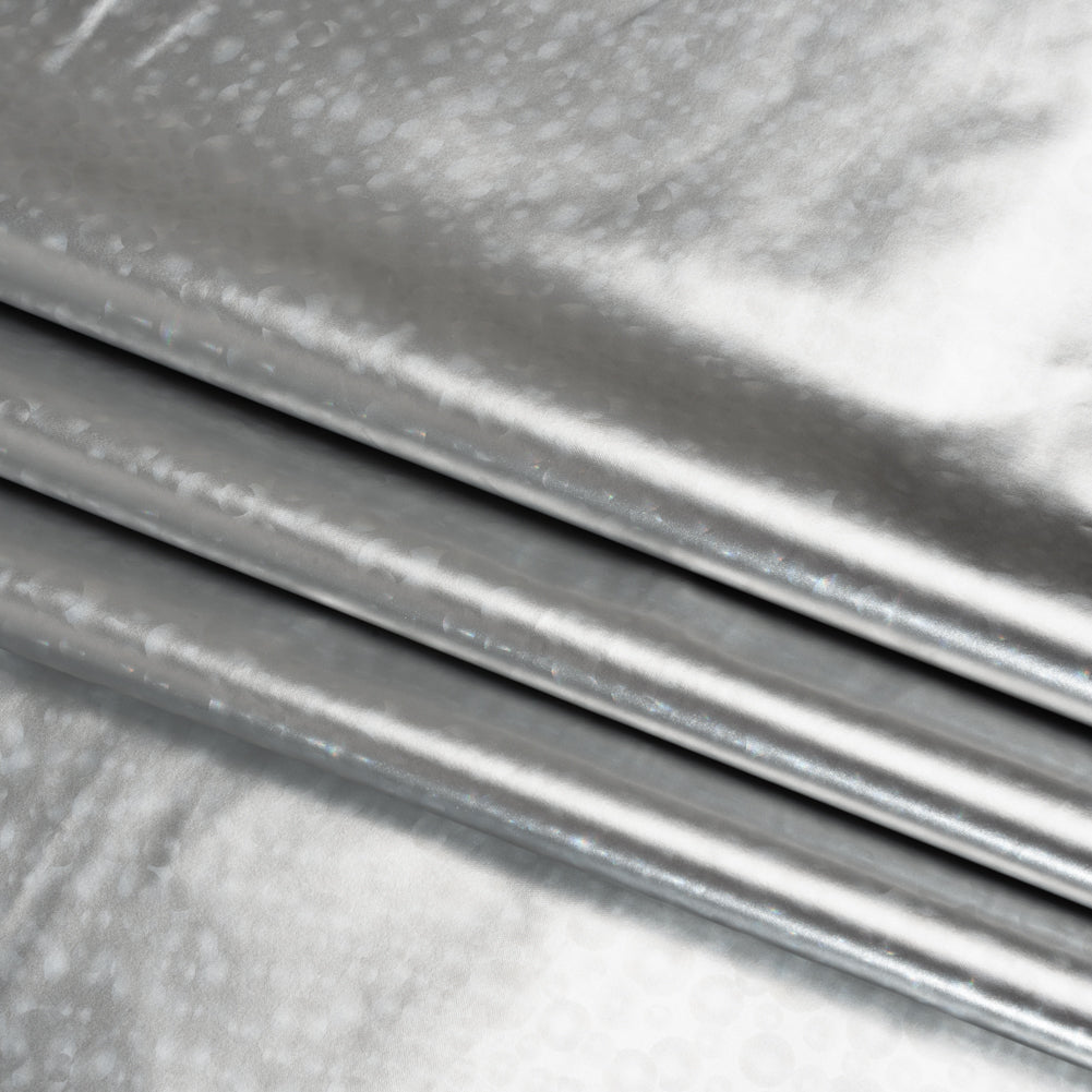 3D Holographic Vinyl - Silver Bubble Dots - Lynn Collection - Folded
