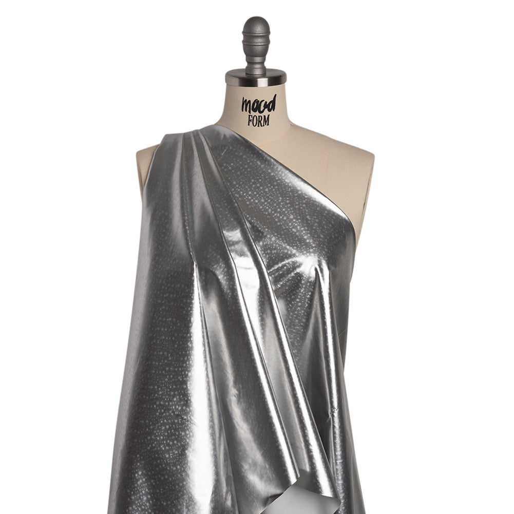 3D Holographic Vinyl - Silver Bubble Dots - Lynn Collection - Drape