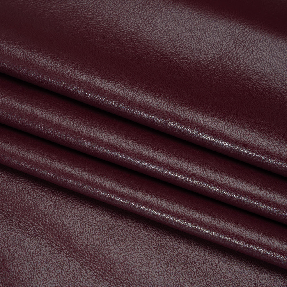 Buttery Faux Leather with Brushed Suede-like Backing - Burgundy - Veronica Collection - Folded