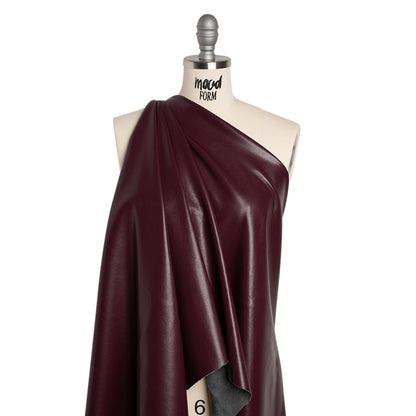 Buttery Faux Leather with Brushed Suede-like Backing - Burgundy - Veronica Collection