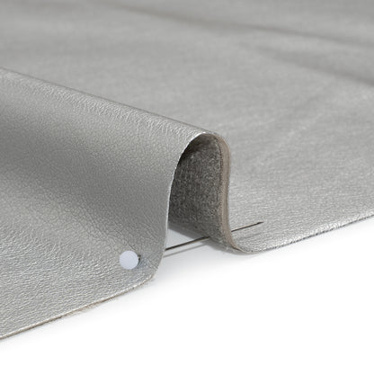 Buttery Faux Leather with Brushed Suede-like Backing - Silver - Veronica Collection