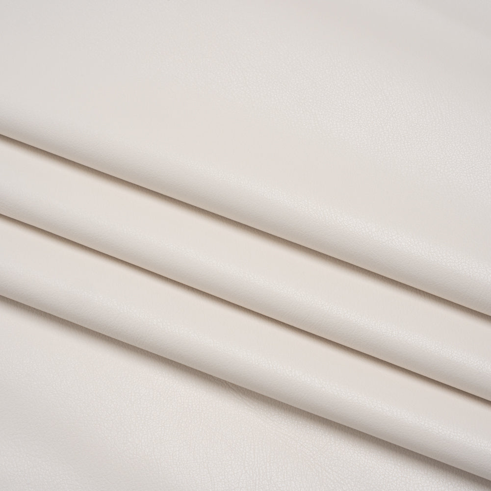 Buttery Faux Leather with Brushed Suede-like Backing - Bone White - Veronica Collection - Folded