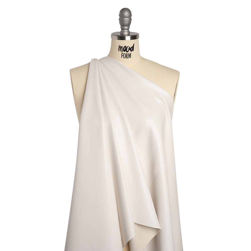 Buttery Faux Leather with Brushed Suede-like Backing - Bone White - Veronica Collection - Drape