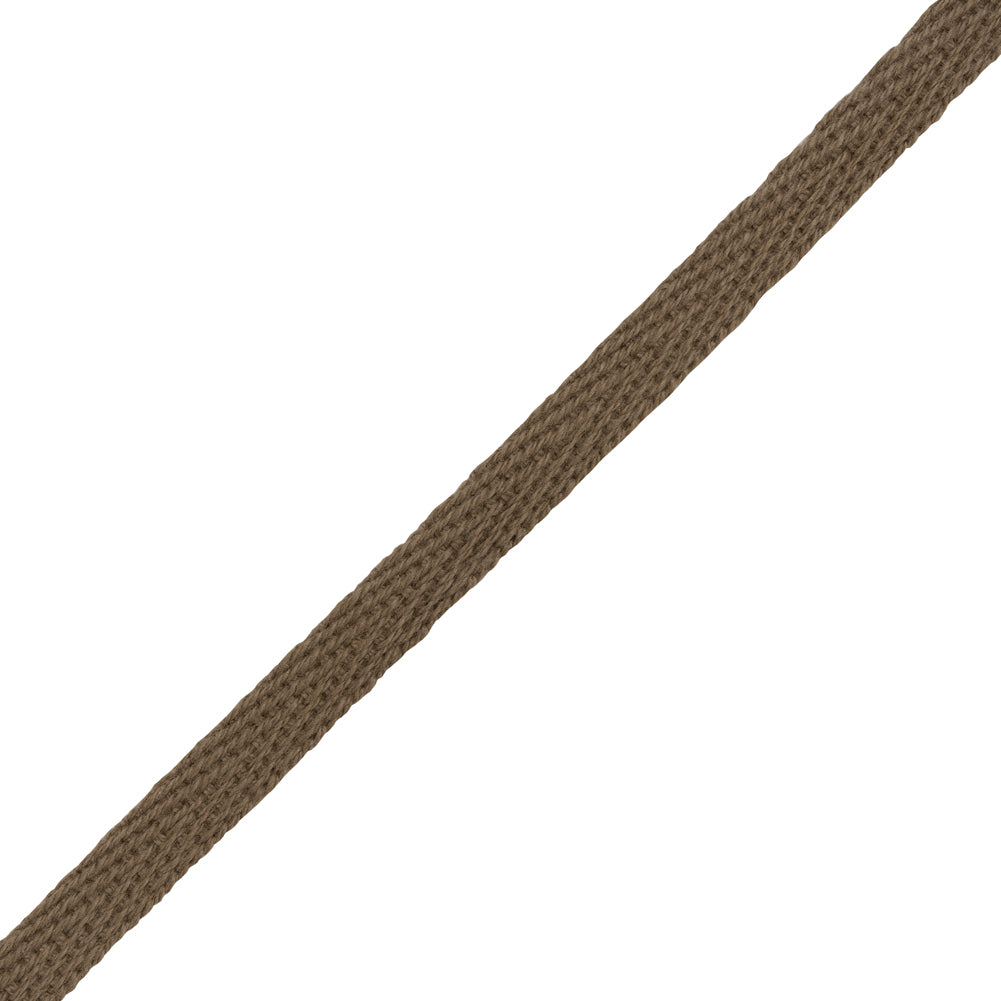 Cotton Twill Tape - 0.25" - Brown - Folded