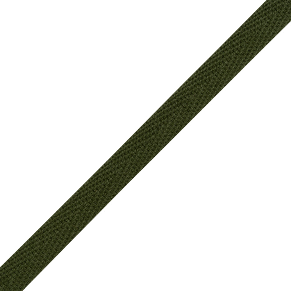 Cotton Twill Tape - 0.375" - Olive - Folded