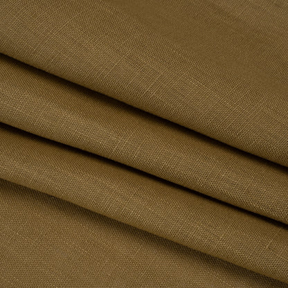 Medium Weight Linen Woven - Khaki - Designer Deadstock