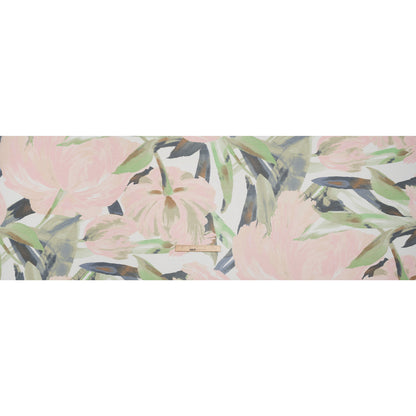 Polyester Georgette - Baby Pink, Lime Green and Navy Blue Painterly Flowers - Designer Deadstock