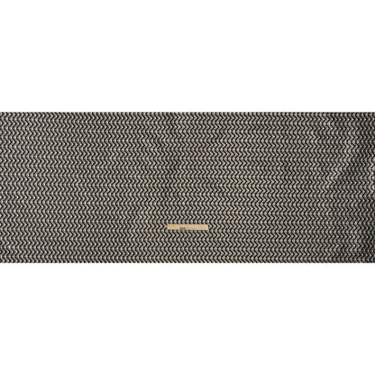 Metallic Stretch Brocade - Gray, Black and White Chevron Circles - Designer Deadstock Made in Italy