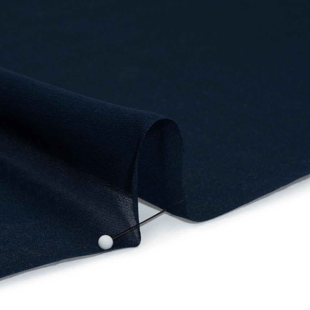 Silk Georgette - Navy Blue - Designer Deadstock - Detail