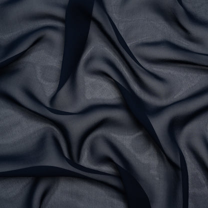 Silk Georgette - Navy Blue - Designer Deadstock
