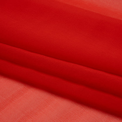 Silk Georgette - Red Orange - Designer Deadstock