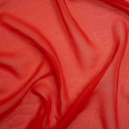 Silk Georgette - Red Orange - Designer Deadstock
