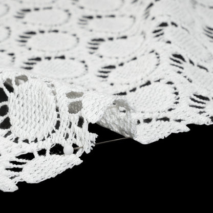 Cotton Crochet Lace - Off White Dots in Ovals - Designer Deadstock