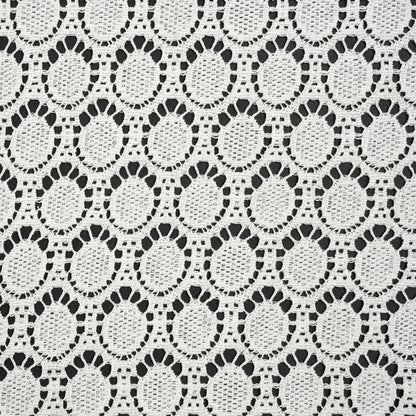 Cotton Crochet Lace - Off White Dots in Ovals - Designer Deadstock