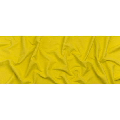 Slubbed Stretch Cotton Blend Jacquard - Bright Yellow Abstract - Designer Deadstock