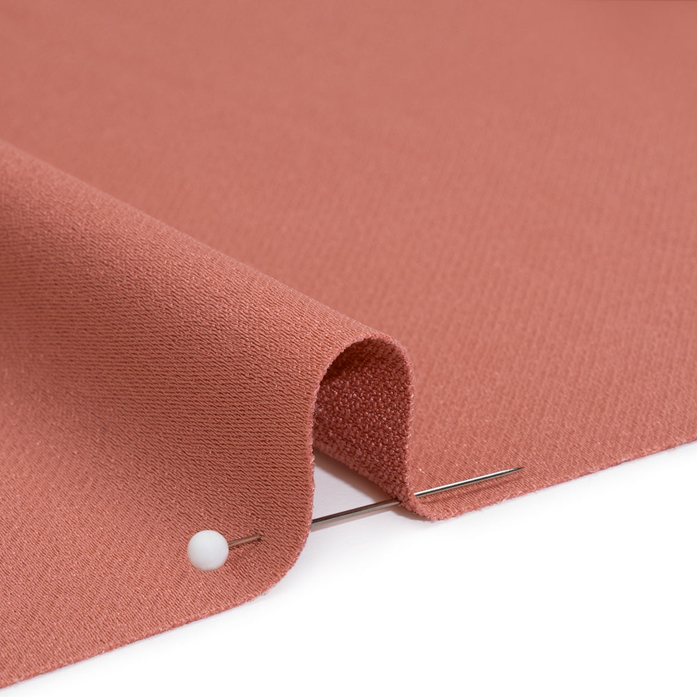 Stretch Polyester Crepe Back Satin - Spiced Coral - Deadstock