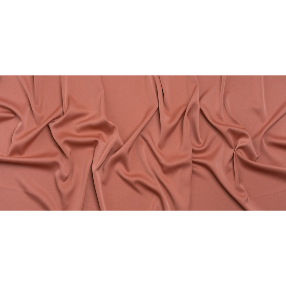 Stretch Polyester Crepe Back Satin - Spiced Coral - Deadstock
