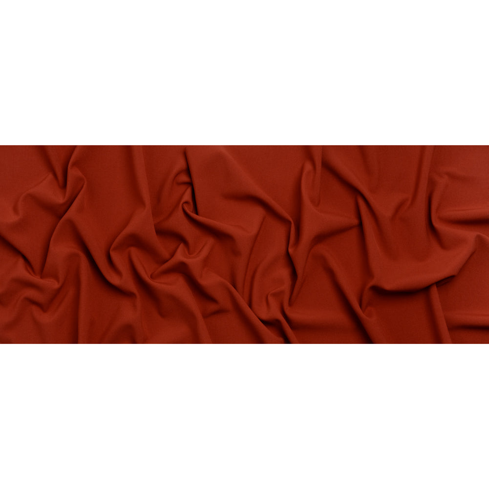Polyester and Viscose Stretch Double Cloth - Brick Red - Deadstock - Full