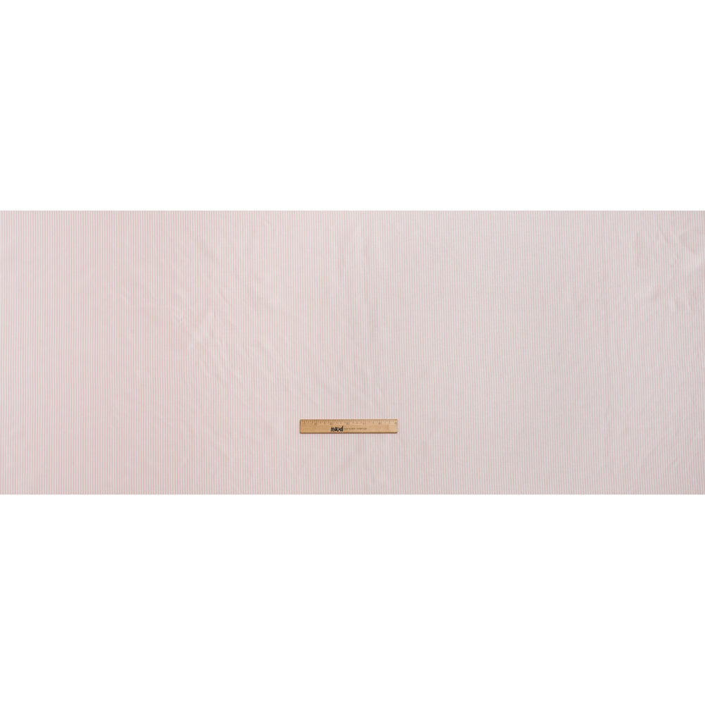 Polyester Lining - Light Pink and White Candy Stripes - Deadstock