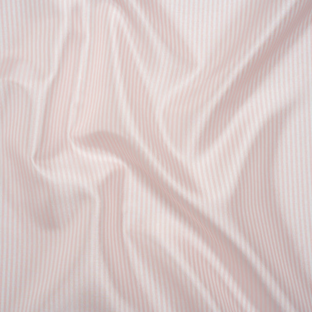 Polyester Lining - Light Pink and White Candy Stripes - Deadstock