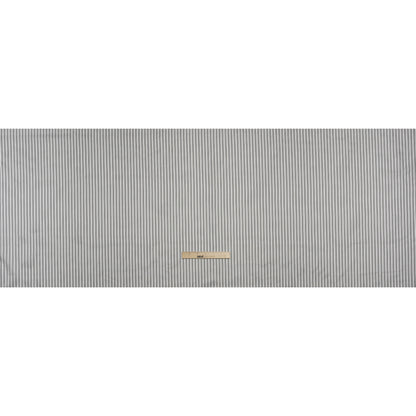 Polyester Twill Lining - White and Gray Ticking Stripes - Deadstock