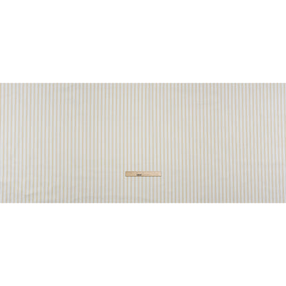 Stretch Polyester Lining - Cream, Gold and Navy Ticking Stripes - Deadstock