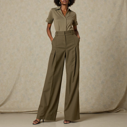 Carbon Brushed Stretch Khaki Twill - Taupe - Averill Collection