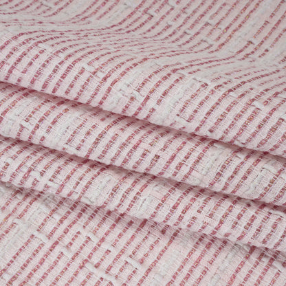 Metallic Tactile Tweed - Iridescent Rainbow, White and Pink Plaid - Deadstock