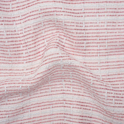Metallic Tactile Tweed - Iridescent Rainbow, White and Pink Plaid - Deadstock