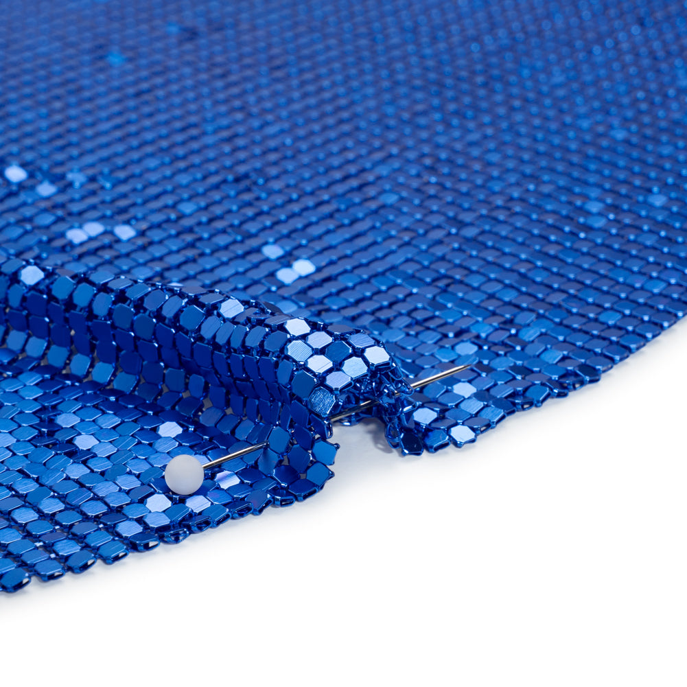 Aluminum Chainmail Fabric Panel, 3mm Tubular - Royal Blue - Joan Collection - Detail