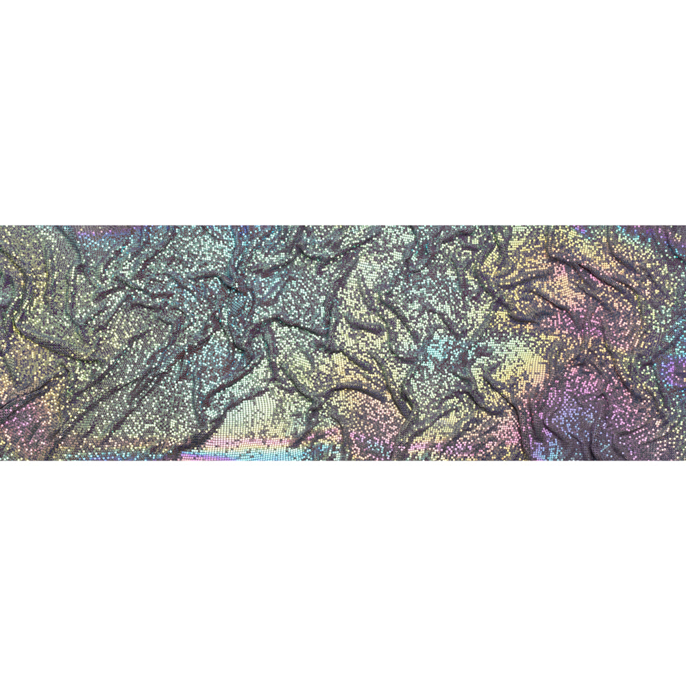 Aluminum Chainmail Fabric Panel, 3mm - Light Purple and Lime Green Oil Slick - Joan Collection - Full