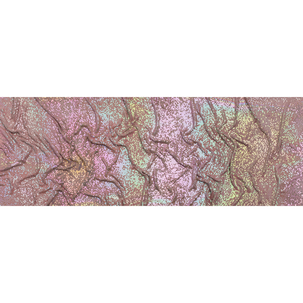 Aluminum Chainmail Fabric Panel, 3mm - Rose Pink and Beige Oil Slick - Joan Collection - Full