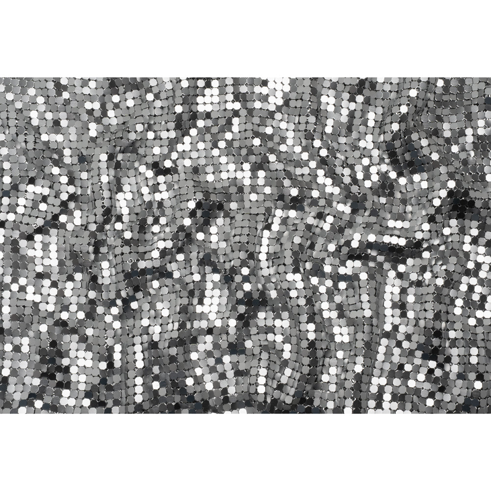 Aluminum Chainmail Fabric, 8mm Tubular - Silver - Joan Collection - Full
