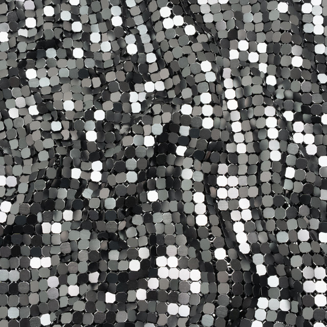 Aluminum Chainmail Fabric, 8mm Tubular - Gunmetal - Joan Collection