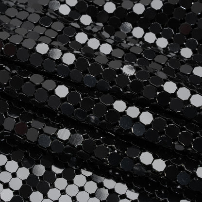 Aluminum Chainmail Fabric, 8mm Tubular - Black - Joan Collection