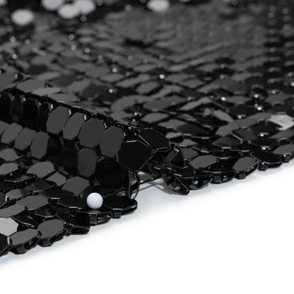 Aluminum Chainmail Fabric, 8mm Tubular - Black - Joan Collection