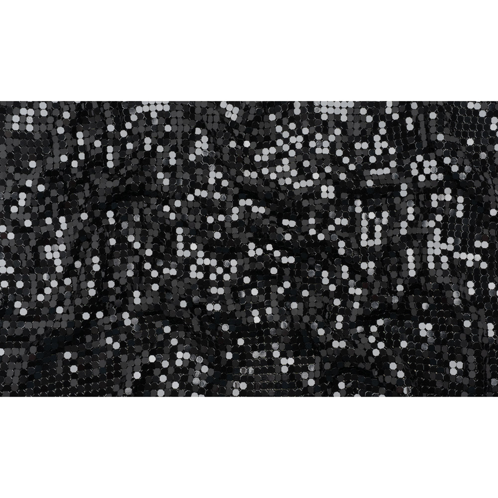 Aluminum Chainmail Fabric, 8mm Tubular - Black - Joan Collection - Full