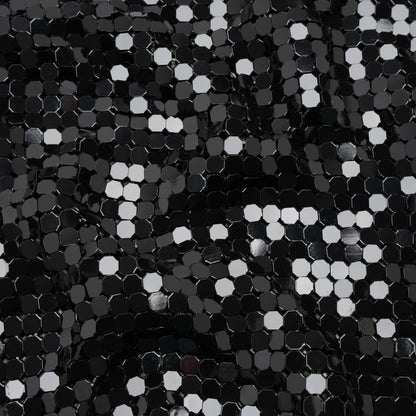 Aluminum Chainmail Fabric, 8mm Tubular - Black - Joan Collection